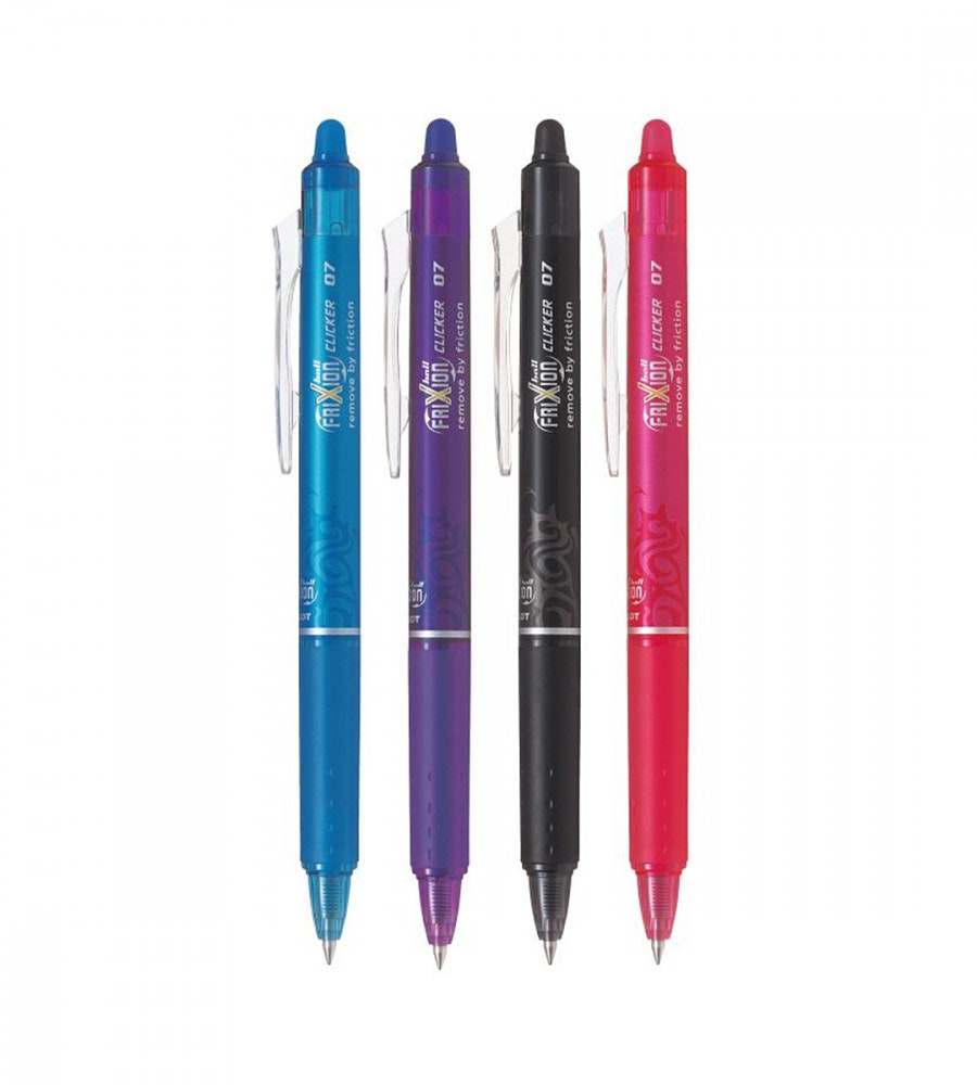 paket kulspetspenna pilot frixion clicker 0.7 - 4-pack (pennor)