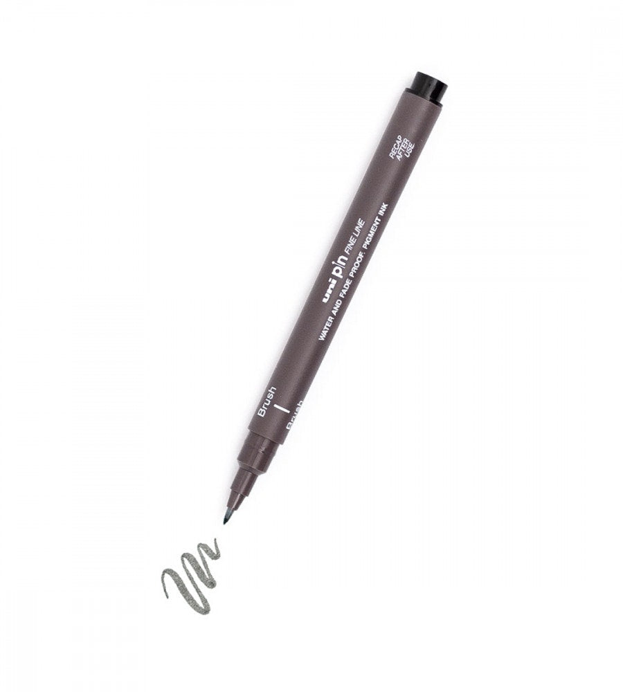 penna penselpenna uni pin brush - gra (uni-pin-fine-line) dark grey