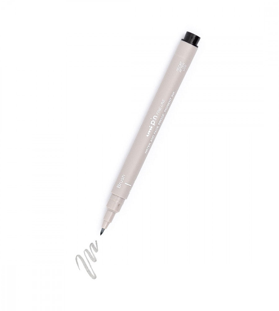 penna penselpenna uni pin brush - ljusgra (uni-pin-fine-line) light grey