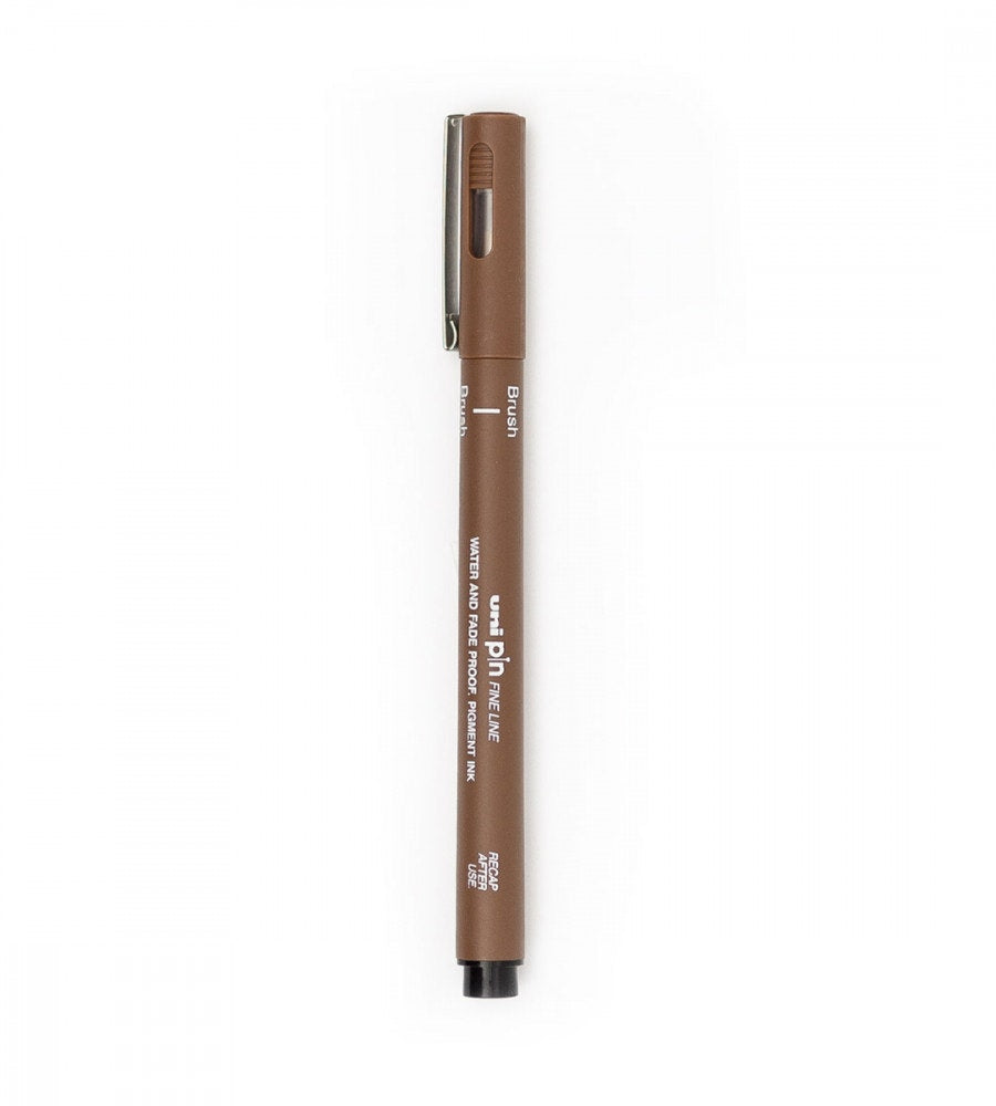 penna penselpenna uni pin brush - brun (uni-pin-fine-line) sepia