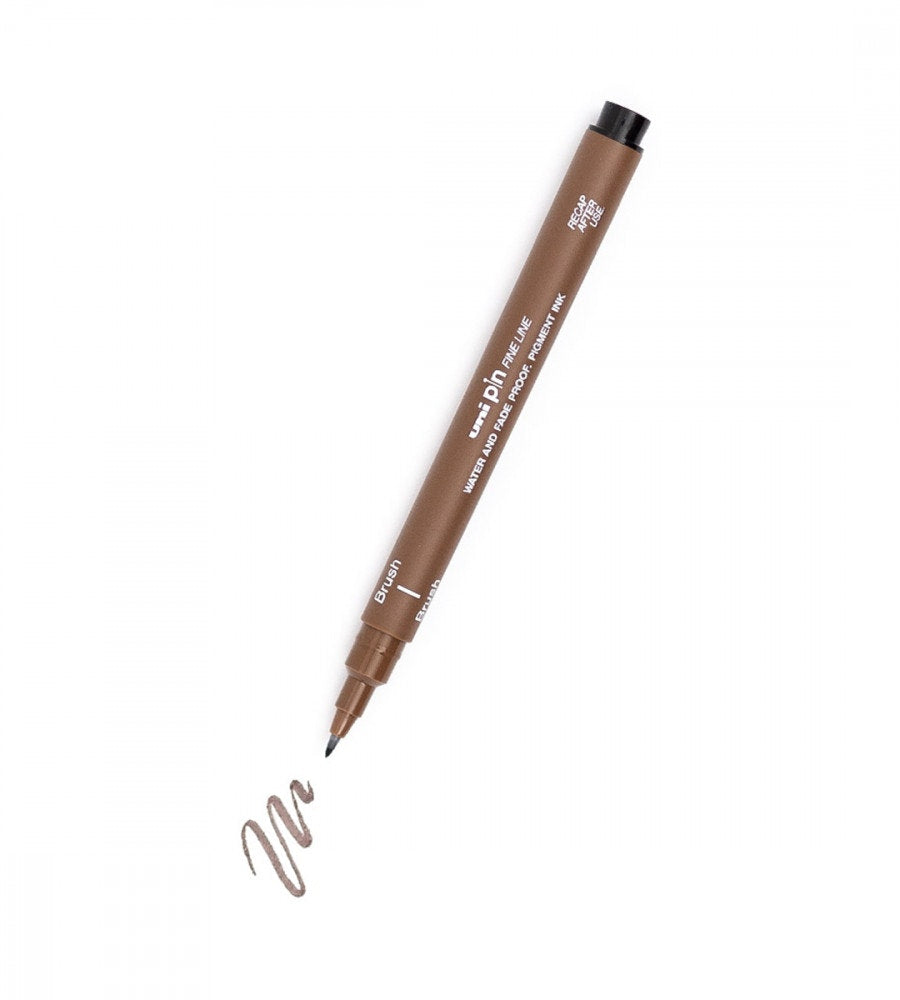 penna penselpenna uni pin brush - brun (uni-pin-fine-line) sepia