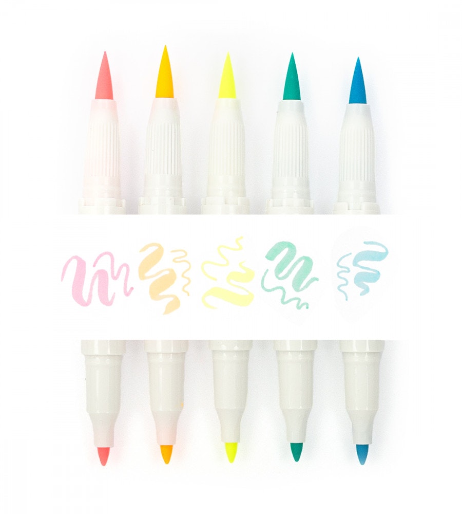 pennor Överstrykningspenna zebra mildliner brush fluorescent 5-pack (fluorescent)