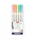 pennor Överstrykningspenna zebra mildliner brush fluorescent 5-pack (fluorescent)