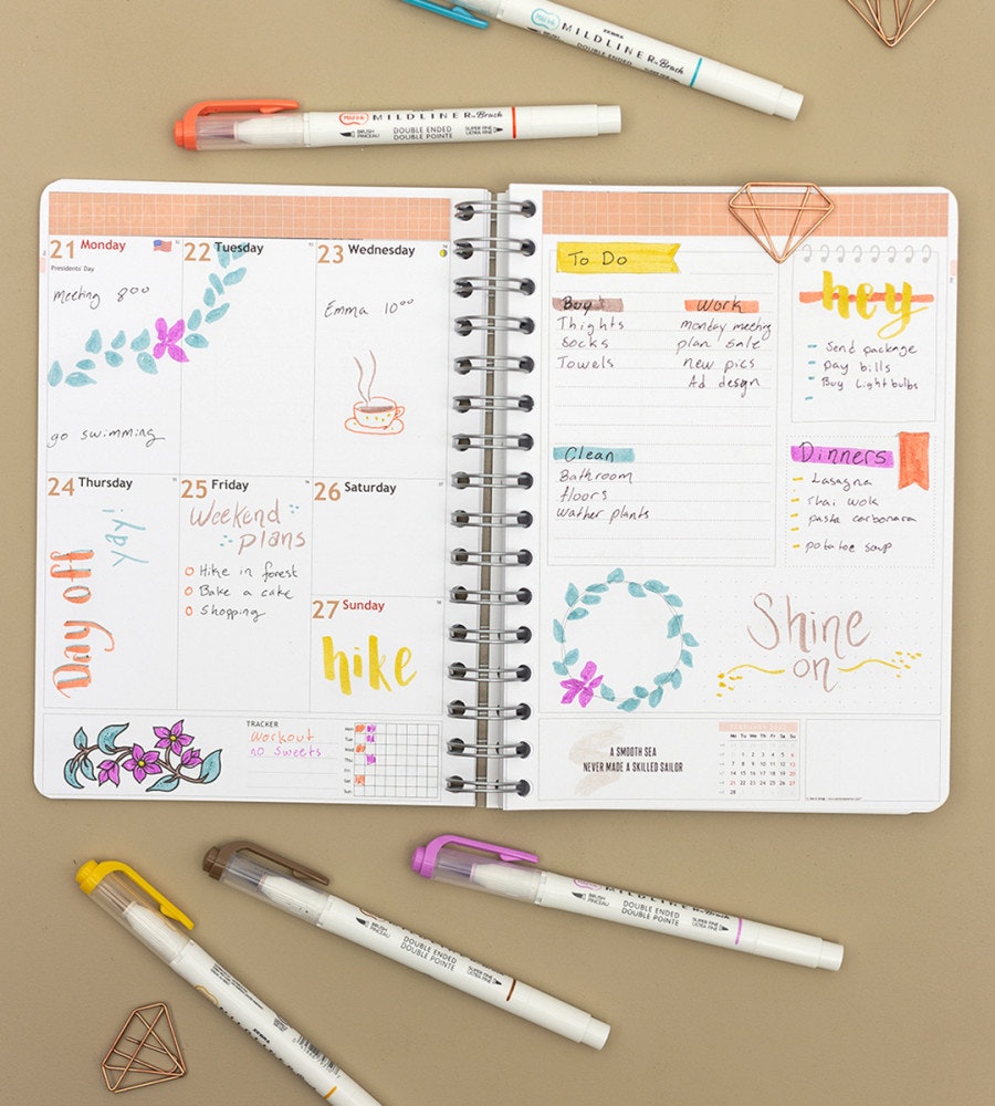 pennor Överstrykningspenna zebra mildliner brush warm 5-pack (warm)