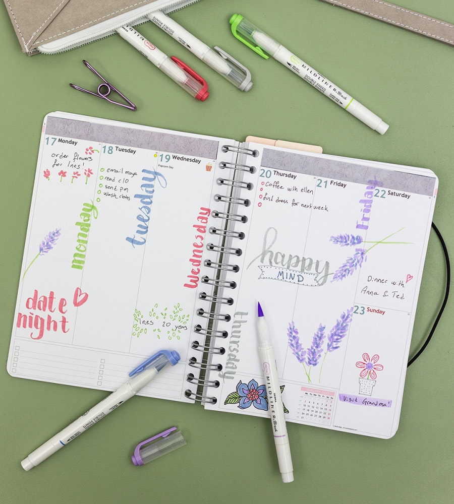 pennor Överstrykningspenna zebra mildliner brush cool & refined 5-pack (cool-and-refined)