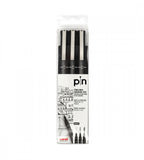 pennor fineliner uni pin 3-pack (0.1, 0.3, 0.5) - svart (3-pack) svart