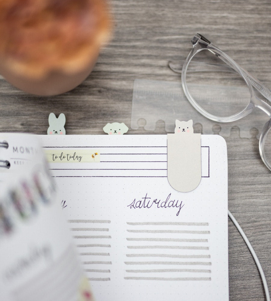 magnetbokmarken magnetbokmärken tiny friends 3 pack - blå/grön (bokmarken) blå/grön