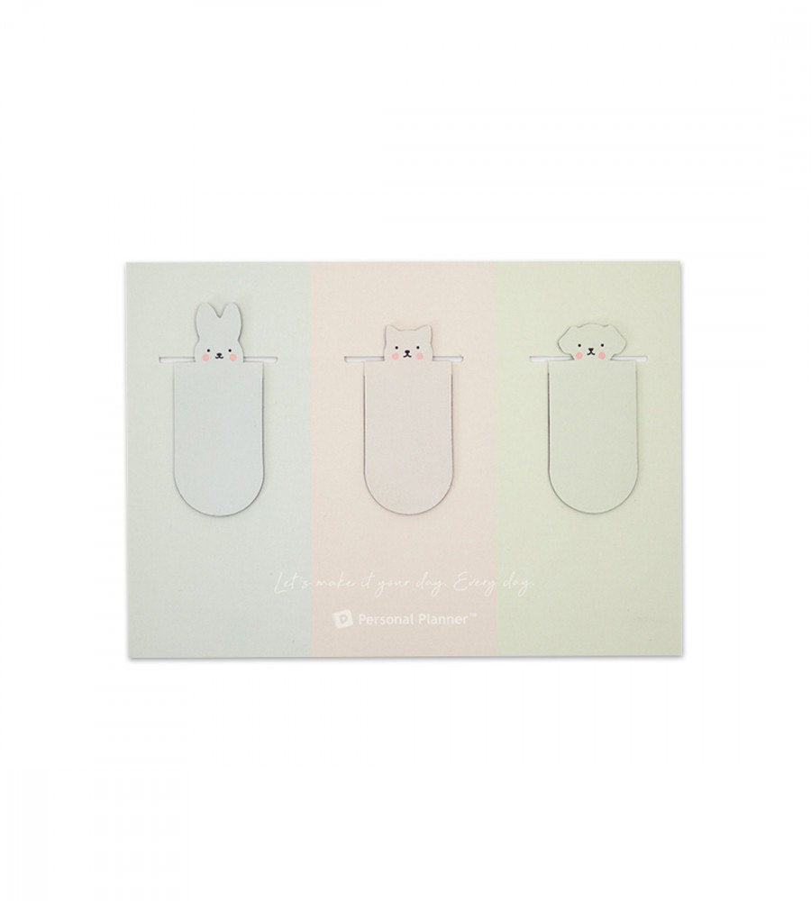 magnetbokmarken magnetbokmärken tiny friends 3 pack - blå/grön (bokmarken) blå/grön