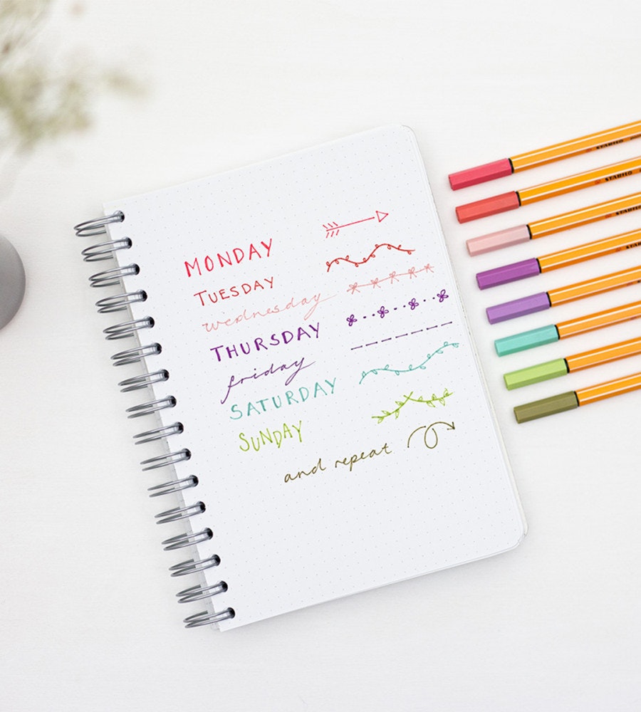 pennor fineliners stabilo point 88 trend 8-pack (trend) flerfärgade