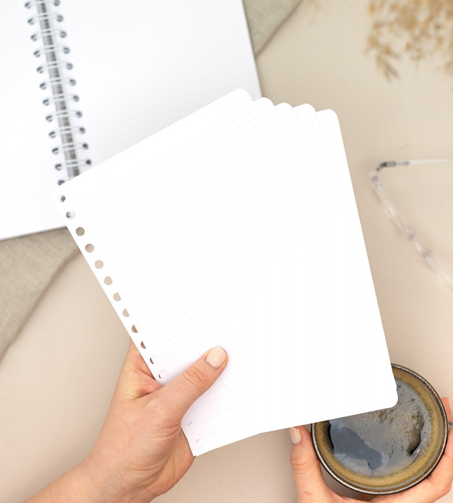 snap-in snap in refill-sidor linjerat 12-pack till almanacka - storlek a5 (spiral)