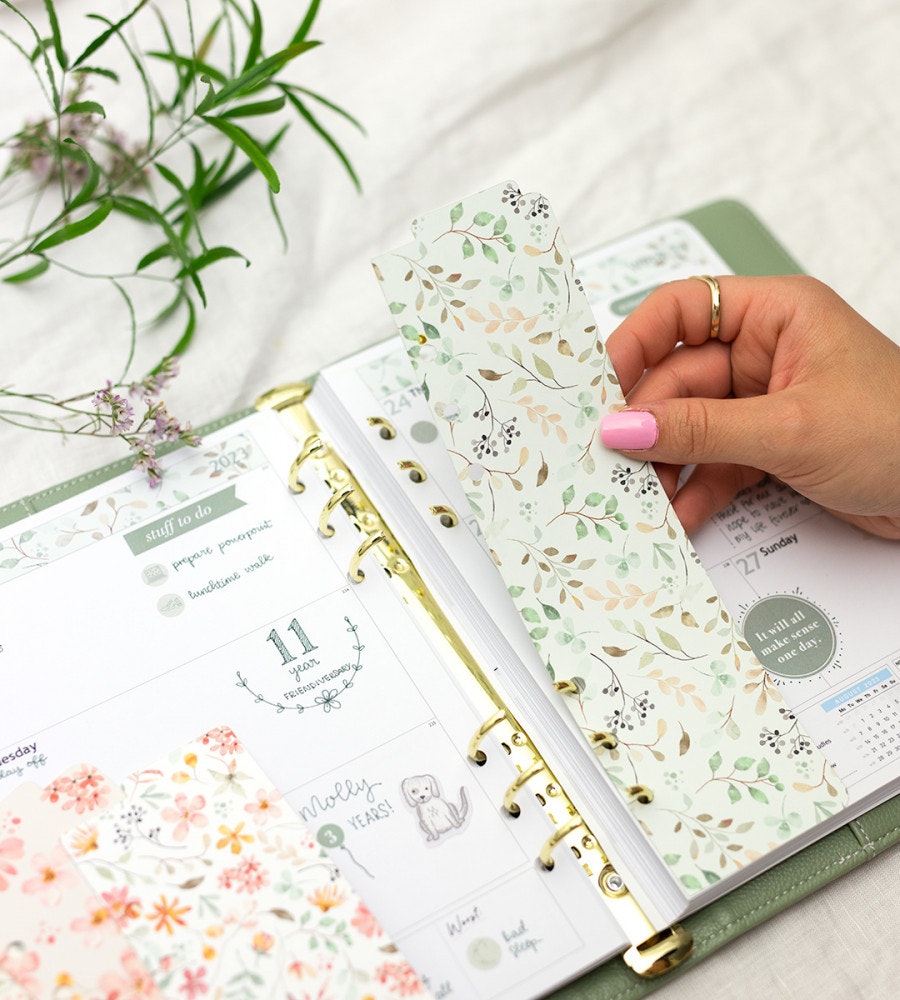 flikar flikar wildflowers till systemkalender - storlek a5 (systemkalender) flerfärgad