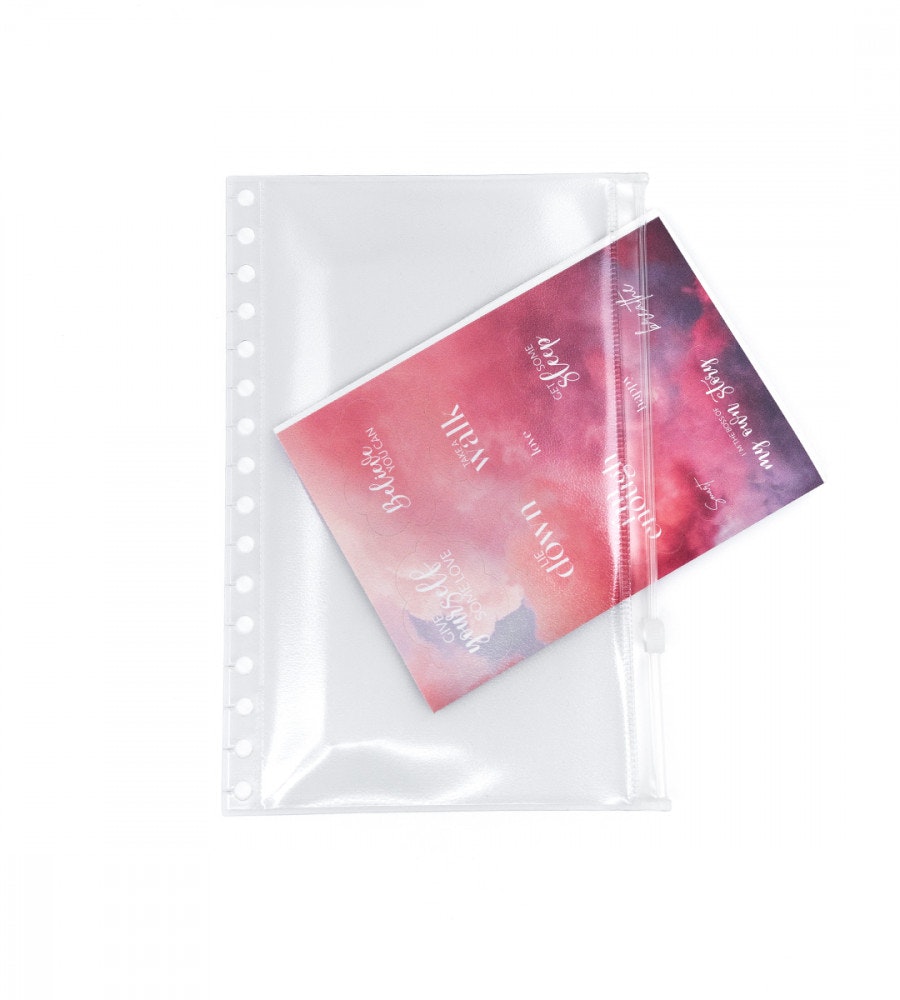 plastficka plastficka till almanacka - storlek a5 - med zip (a5) transparent
