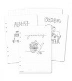 snap-in refill-sidor månadsblad 12-pack till systemkalender - storlek a5 (systemkalender)