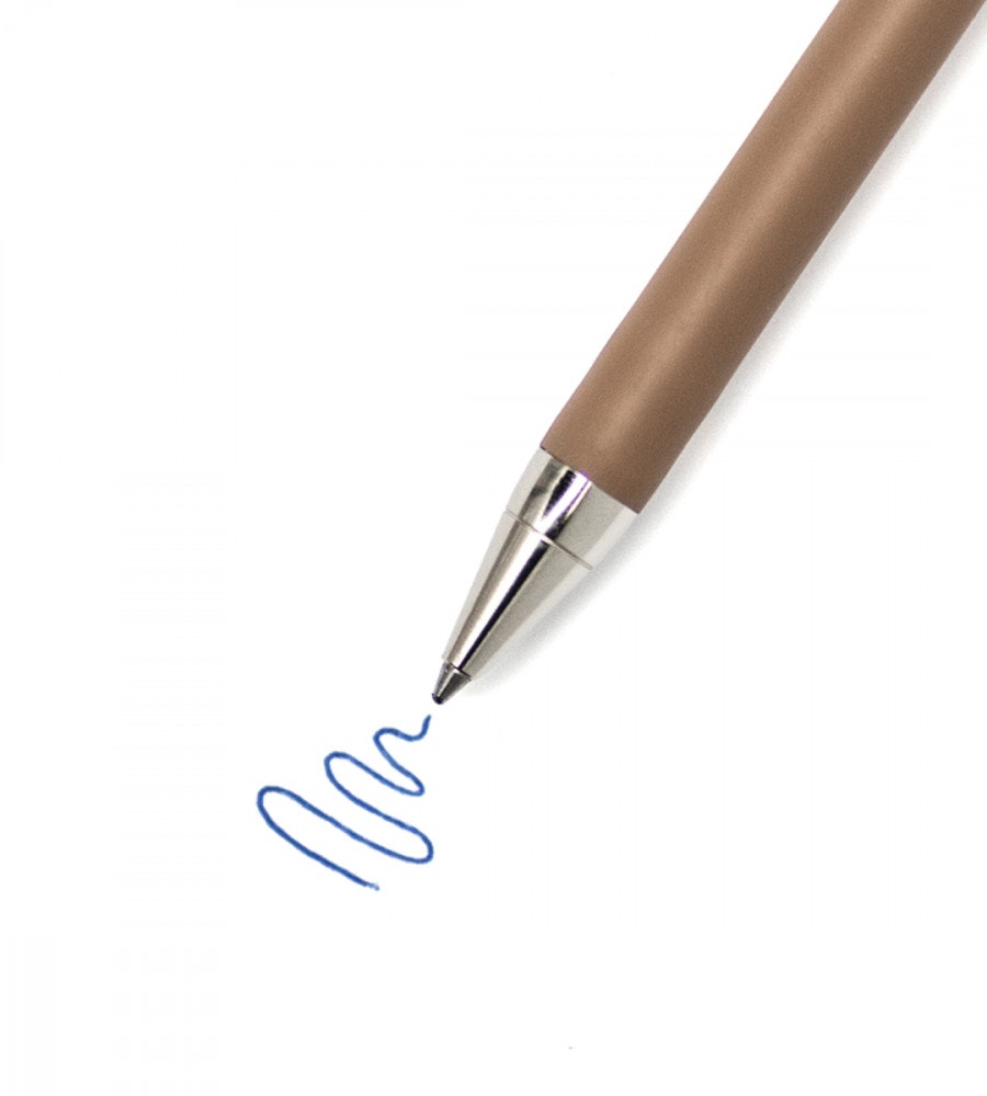 penna kulspetspenna ballograf rondo soft - nougat (blue) beige