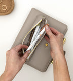 pencil-case pennfodral litet med gummiband - grå/beige (forvara) grå/beige