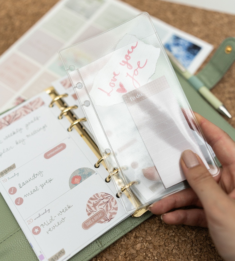 plastficka plastficka till systemkalender - storlek personal (systemkalender) transparent