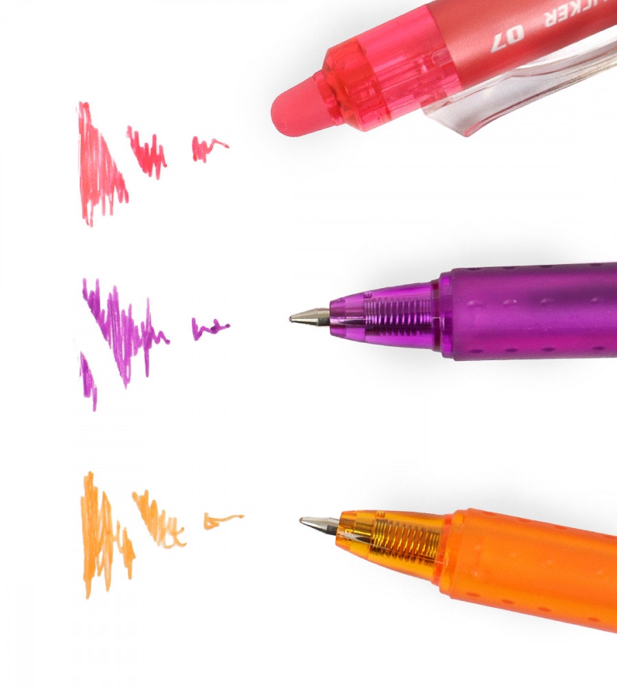 paket kulspetspenna pilot frixion clicker 0.7 - 3-pack (pennor) flerfärgad