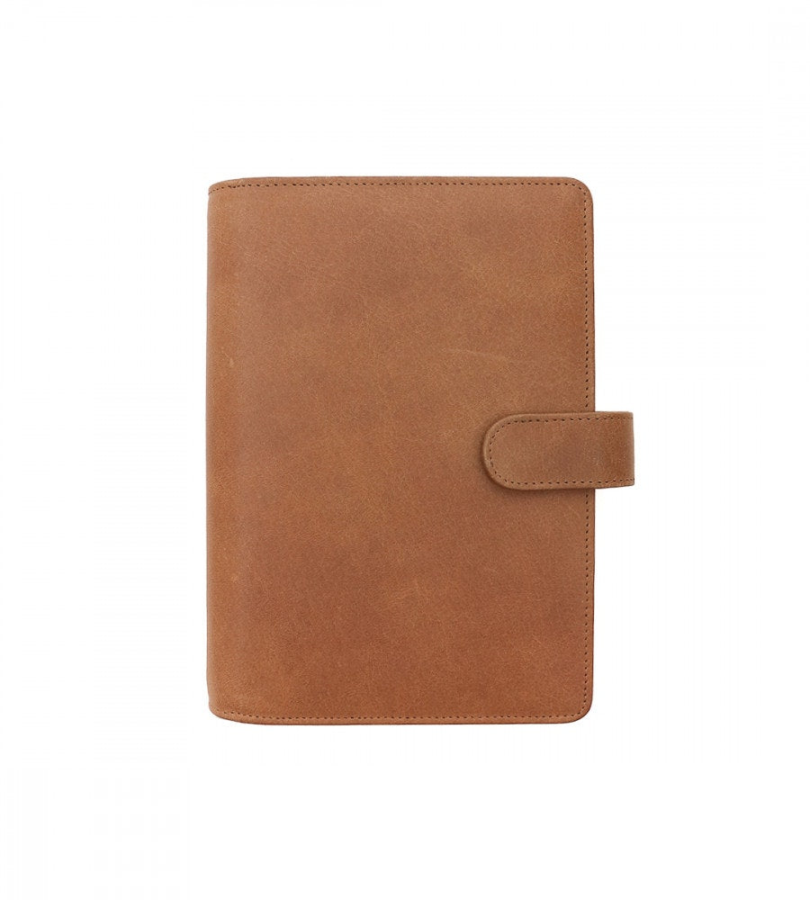 fodral ringpärm läder till systemkalender - storlek personal - cognac (personal) cognac
