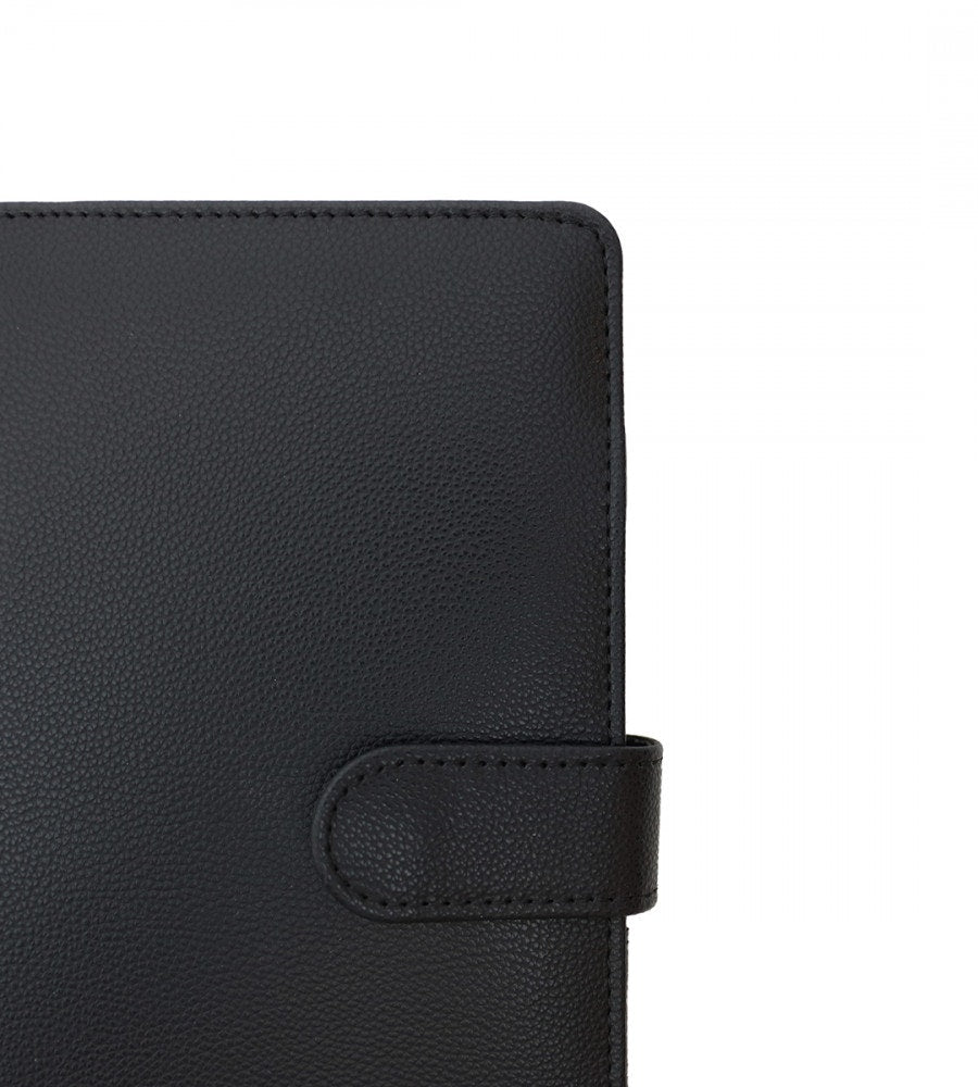 fodral ringpärm till systemkalender - storlek a5 - svart - struktur (a5) svart