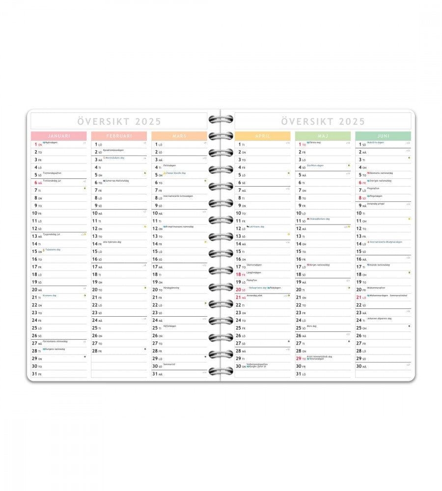 a5 personlig bullet journalbok - storlek a5 - spiralbunden (anteckningsbok)