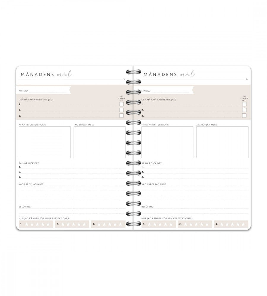 a5 personlig selfcarebok - storlek a5 - spiralbunden (anteckningsbok)