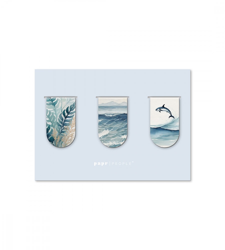 magnetbokmarken magnetbokmärken ocean stories 3-pack (gem) blå