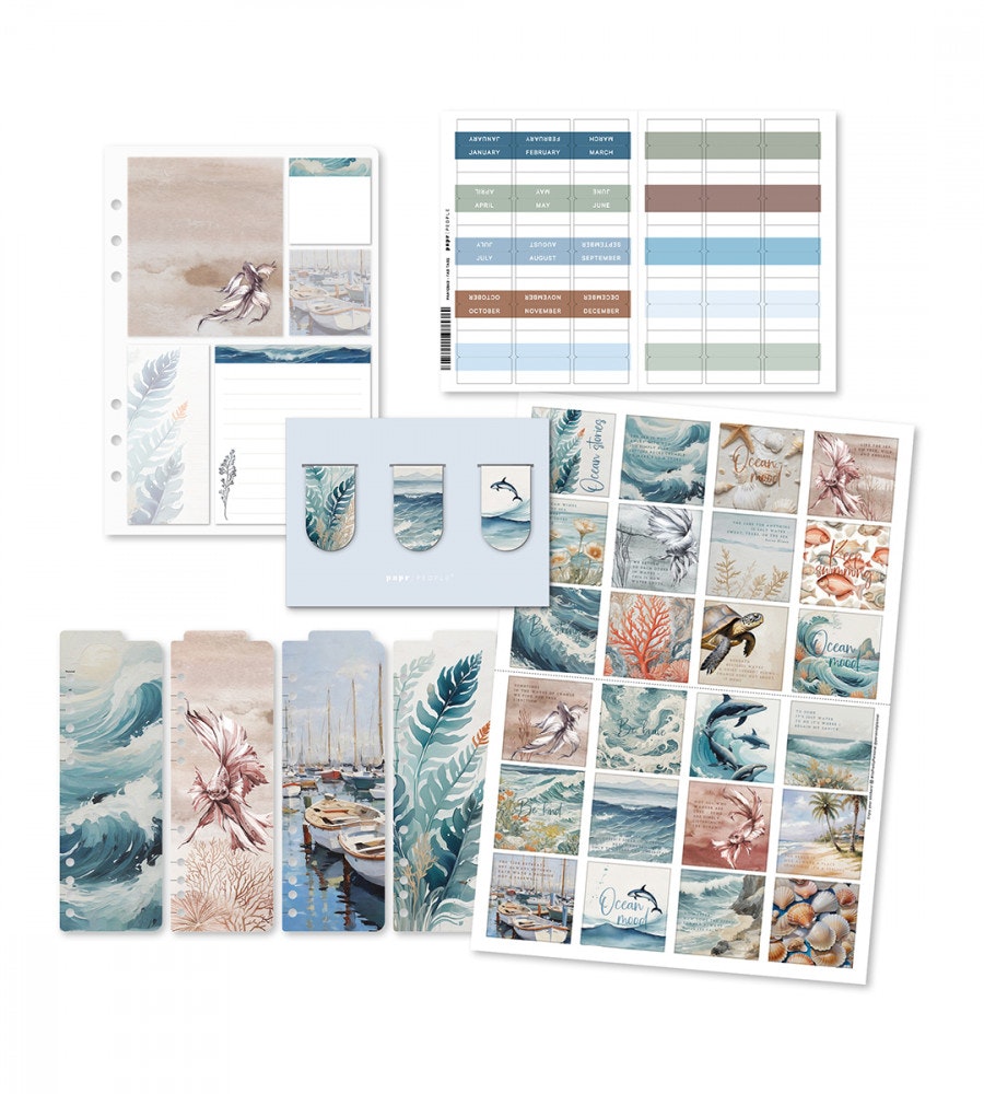 paket kit ocean stories till systemkalender - storlek a5 (kit) blå/brun