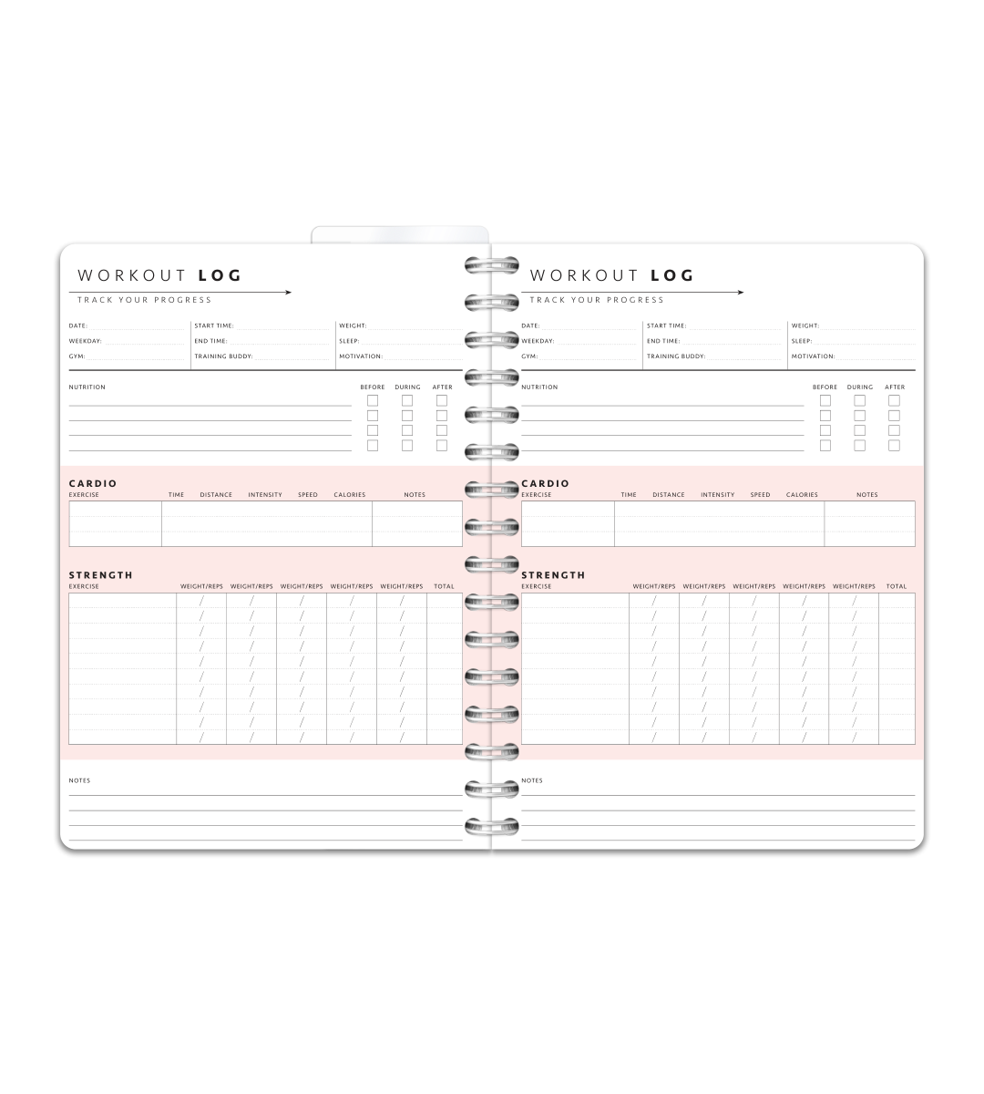 Spiralbindung A5 - Trainingstagebuch
