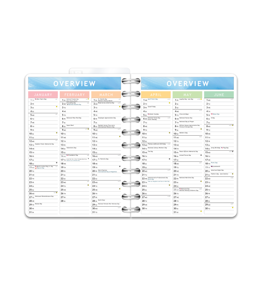 Kalender Smart Design - Spiralbindung Klein/A6 