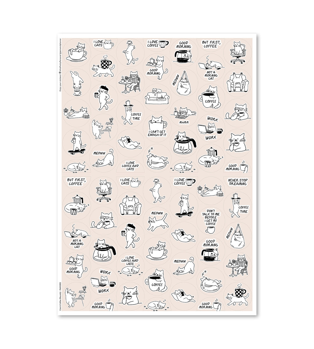 Sticker - Cats & Coffee (Rounds) 