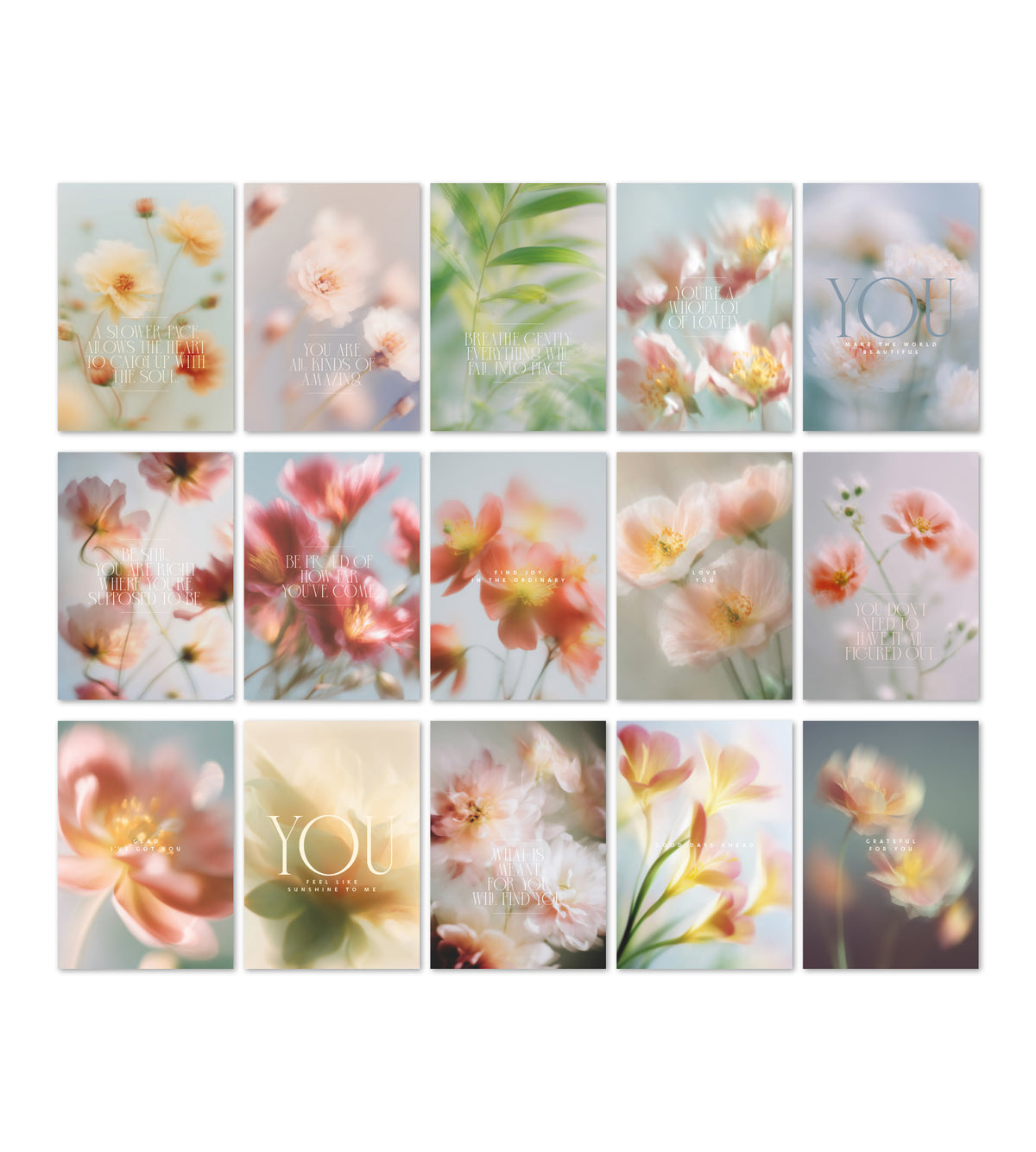 Karten / Miniposter A6 - Flourishing Dreams, 15er-Set 