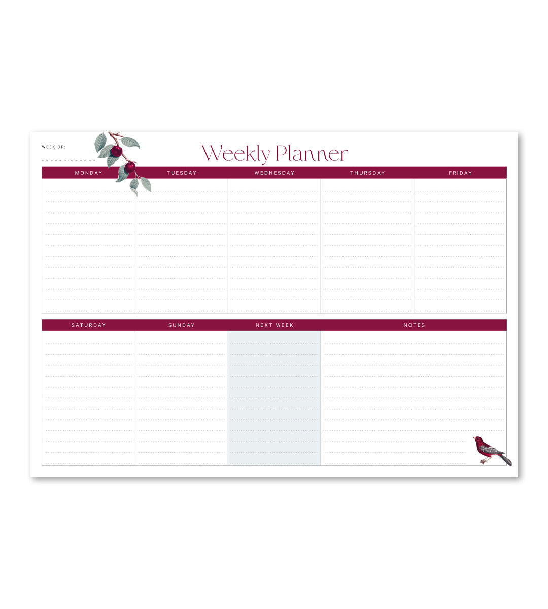 Kalenderblock - Wochenplaner A4