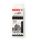 Fineliner - Uni Pin 5er Set - Schwarz 