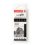 Fineliner - Uni Pin 5er Set - Schwarz 