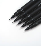 Fineliner - Uni Pin 5er Set - Schwarz 