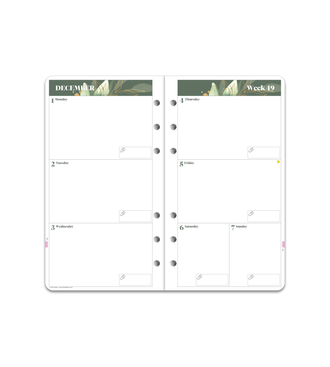 Systemkalender - Einlage Personal