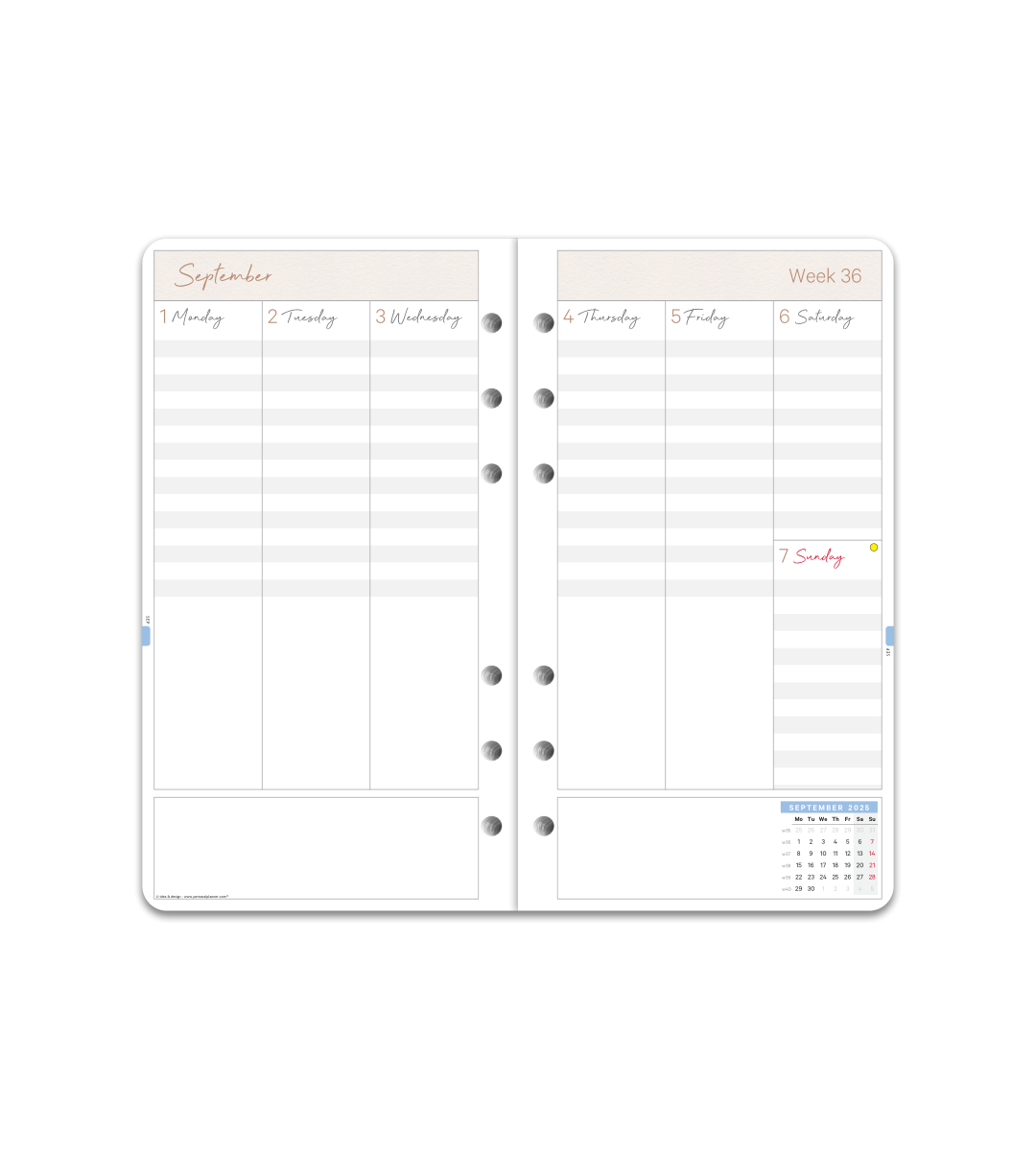 Systemkalender - Einlage Personal
