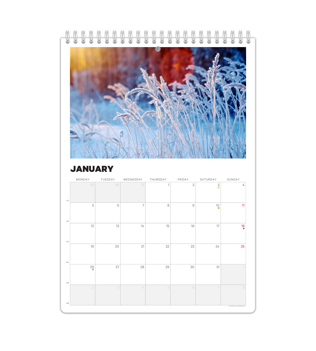 Fotokalender - Monatsübersicht