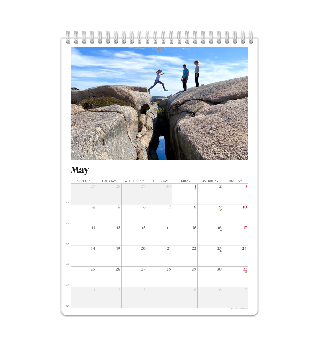 Fotokalender - Monatsübersicht