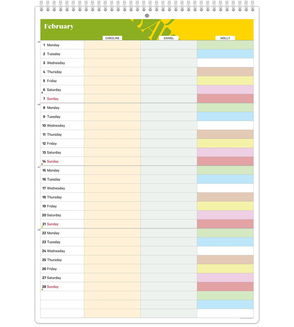 Familjekalender - Månadsöversikt - Personal Planner