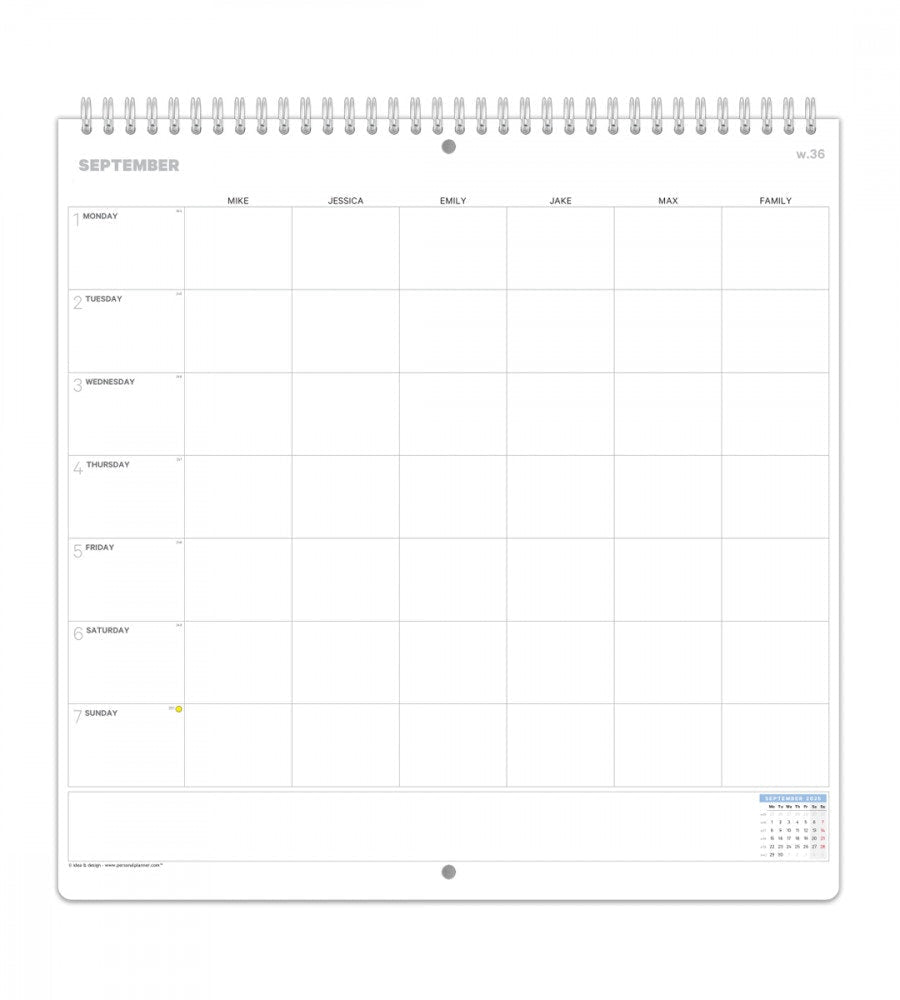 Familienkalender - Wochenübersicht - Personal Planner