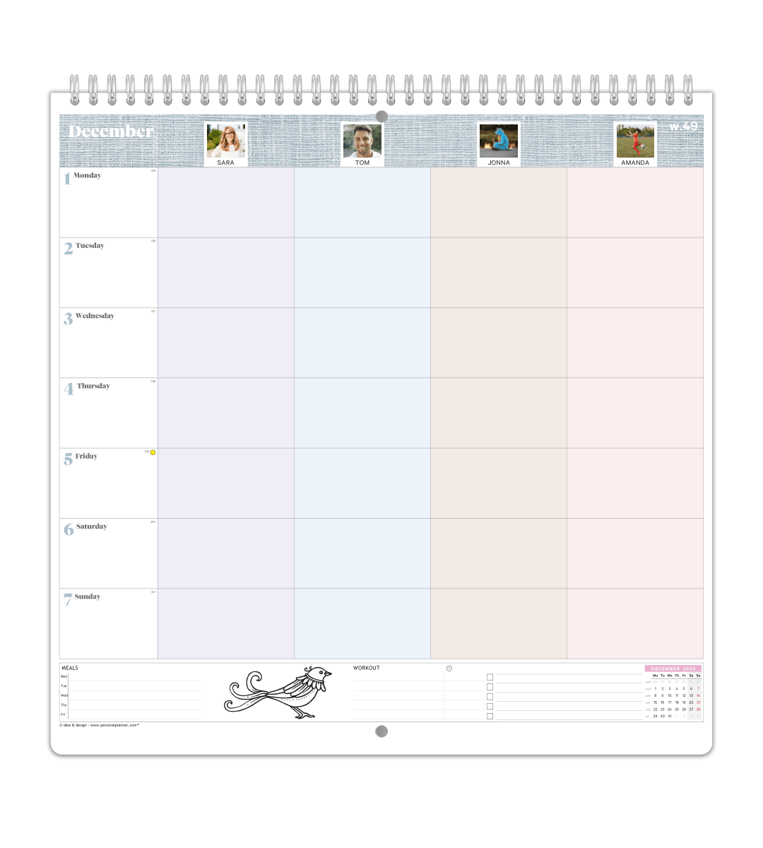 Familjekalender - Veckoöversikt - Personal Planner