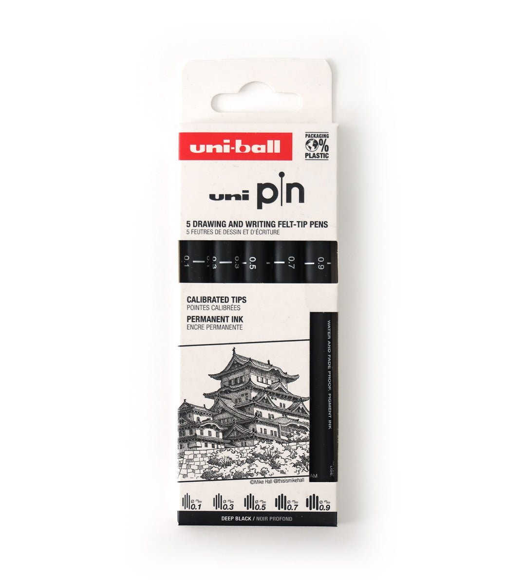 Fineliner - Uni Pin 5-pack - svart - Personal Planner