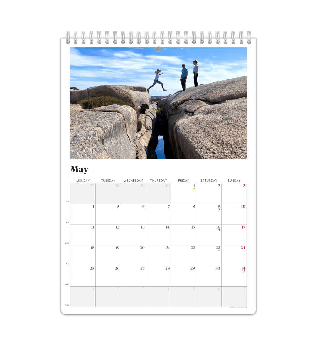 Fotokalender - Månadsöversikt - Personal Planner