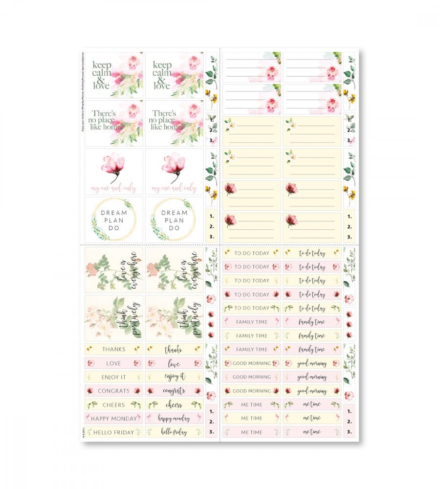 Klistermärken - Blushing Blooms (Box) - Personal Planner