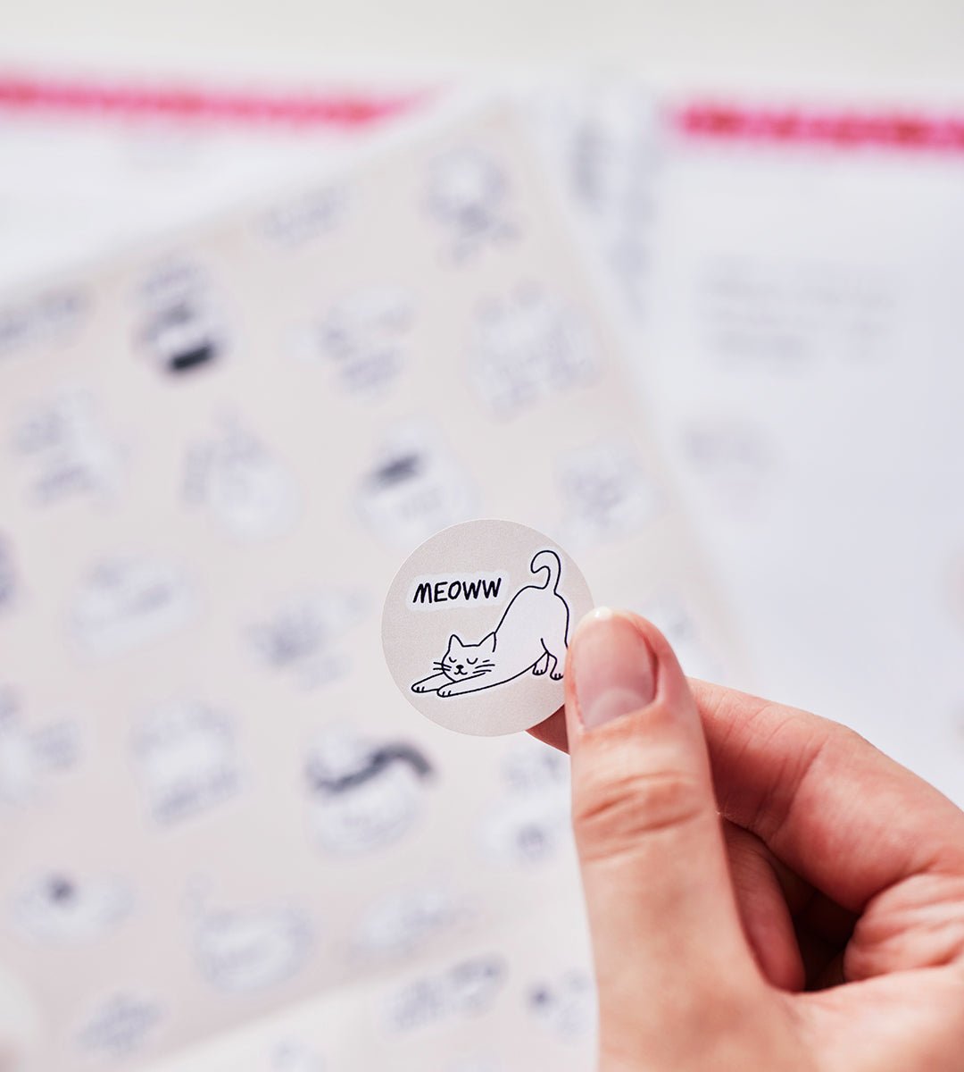 Klistermärken - Cats & Coffee (Rounds) - Personal Planner