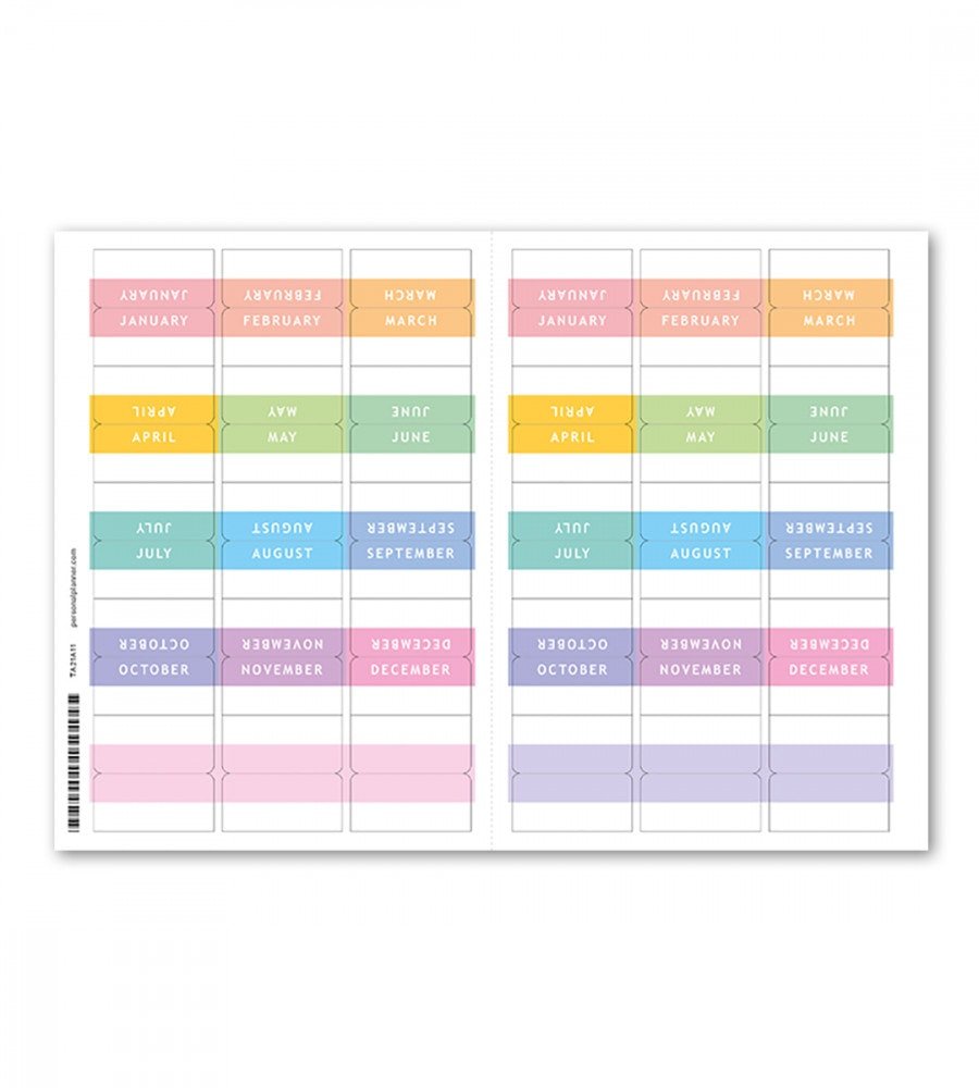 Månadsflikar - Fab Tabs - Personal Planner