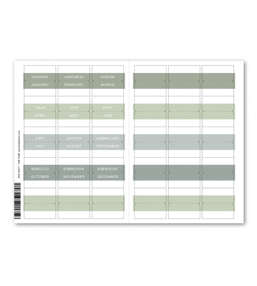 Månadsflikar - Fab Tabs - Personal Planner