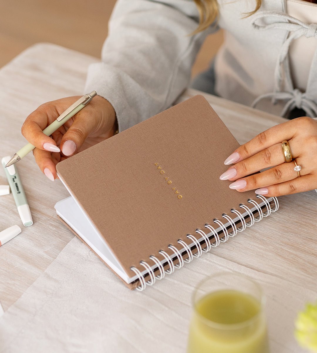 Notebook Brown Canvas - Spiralbindning A5 - Personal Planner