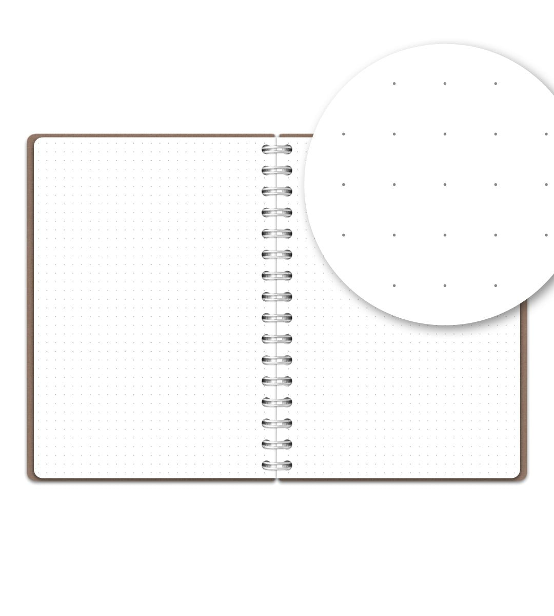 Notebook Brown Canvas - Spiralbindning A5 - Personal Planner